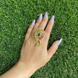 Stunning Peacock Design Multi Stone Ring